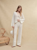 Paper Knit Wide-Leg Pants