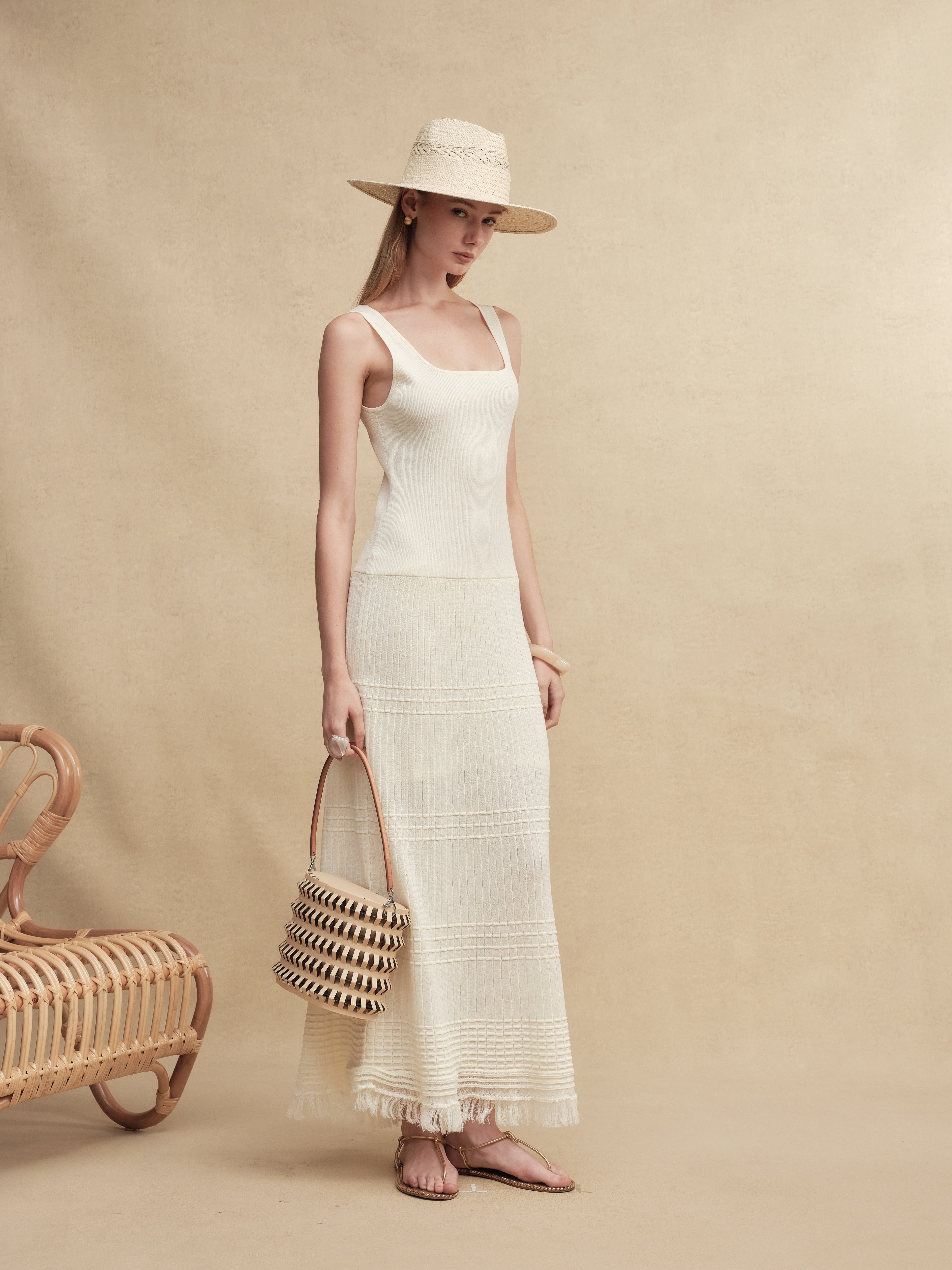 Textured Slim-Fit Knit Midi Dress