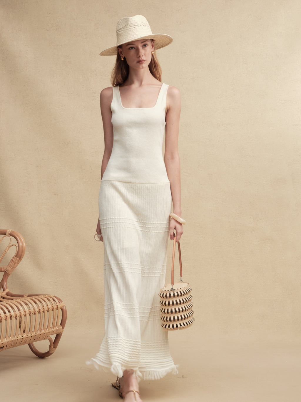 Textured Slim-Fit Knit Midi Dress