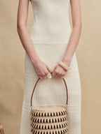 Textured Slim-Fit Knit Midi Dress