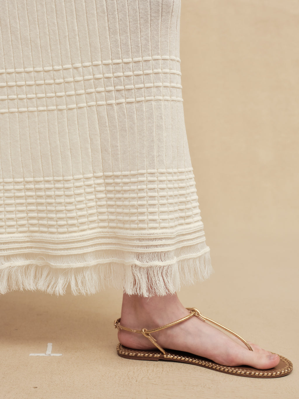 Textured Slim-Fit Knit Midi Dress