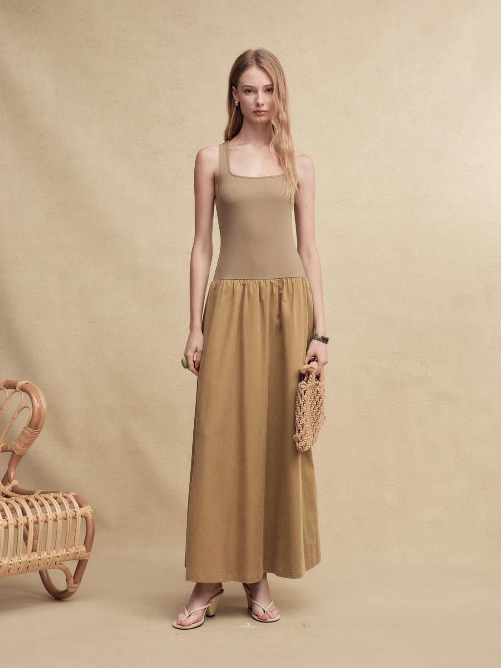 Timeless Capsule Classic Minimalist I-Back Panel Maxi Dress
