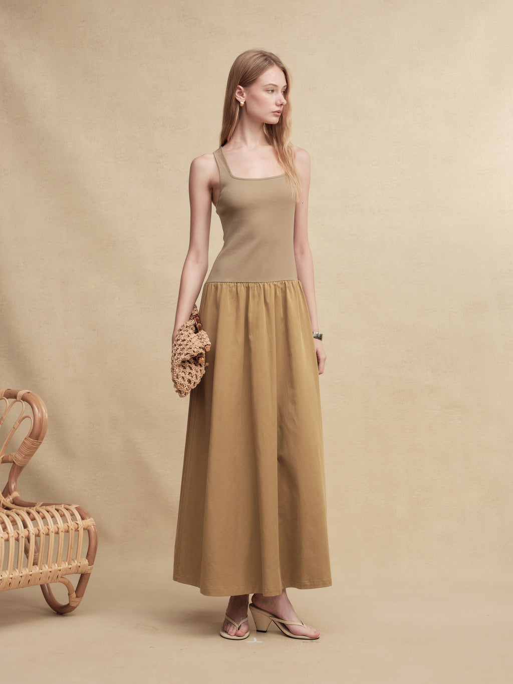 Timeless Capsule Classic Minimalist I-Back Panel Maxi Dress