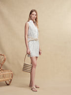 Embroidered Double-Layer Mini Dress