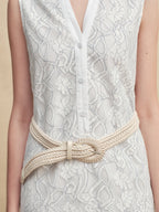 Embroidered Double-Layer Mini Dress