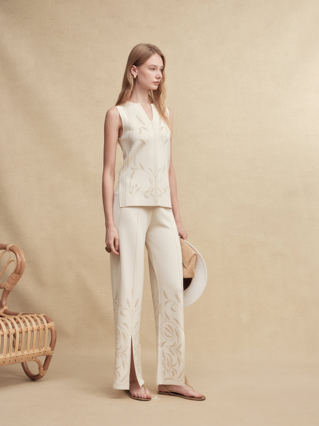 Silk-Blend Jacquard Knit Vest