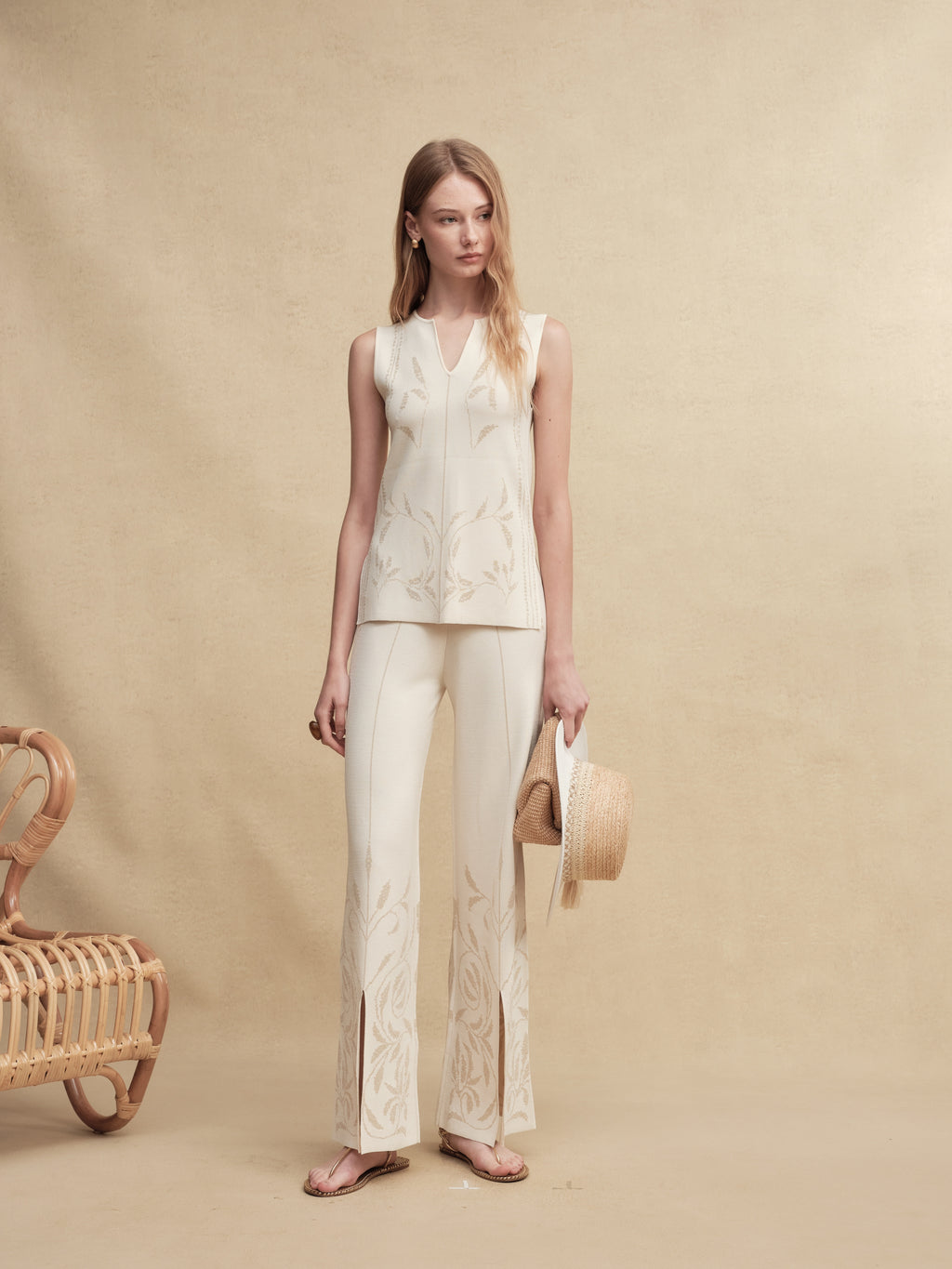 Silk-Blend Jacquard Knit Vest