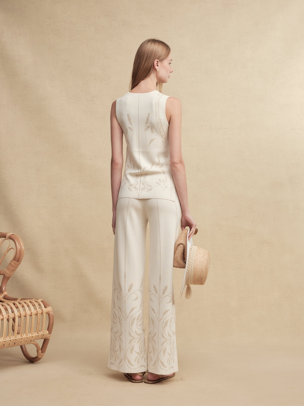 Silk-Blend Jacquard Knit Vest