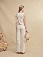 Silk-Blend Jacquard Knit Pants