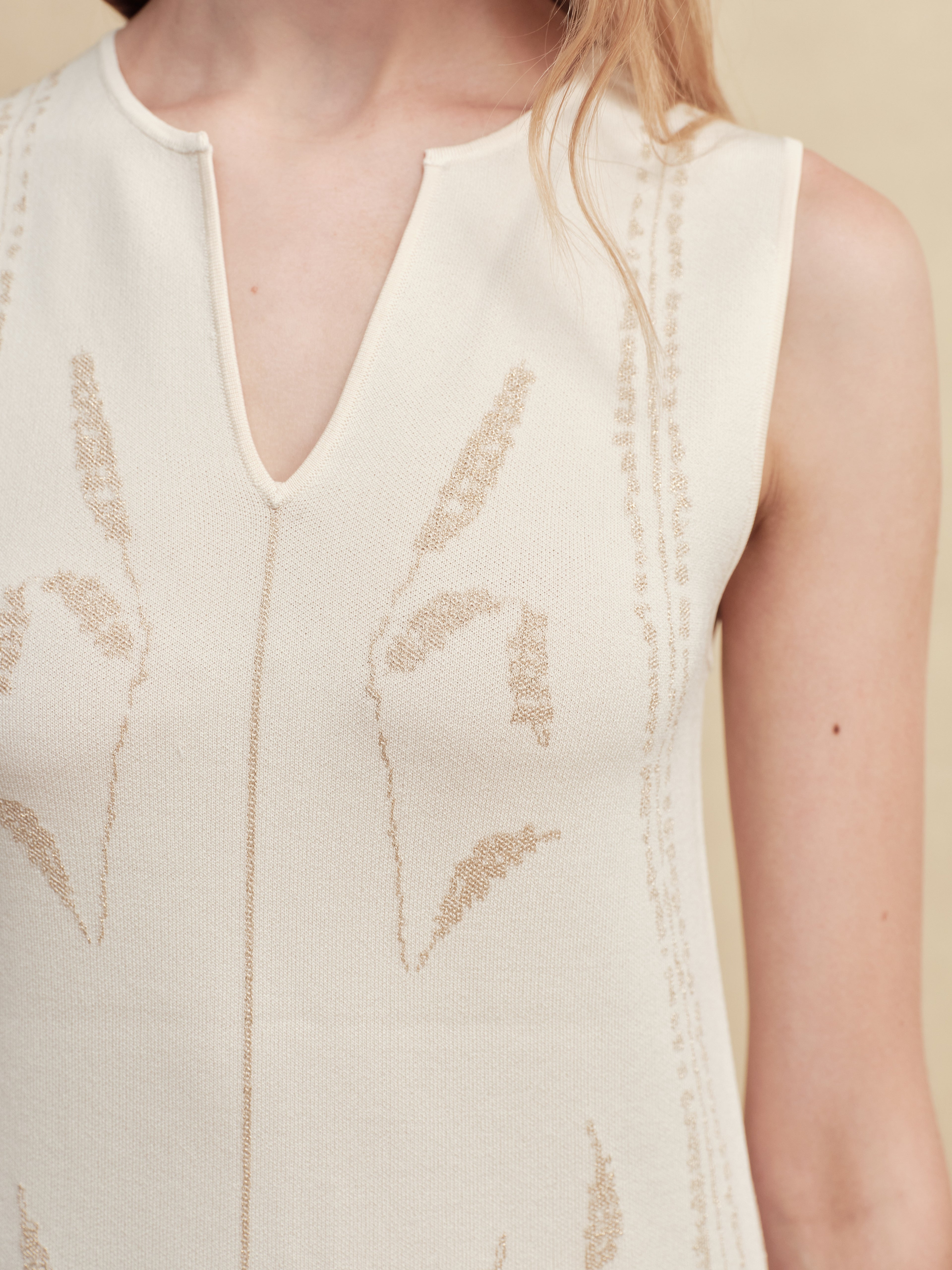 Silk-Blend Jacquard Knit Vest