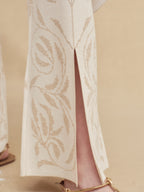 Silk-Blend Jacquard Knit Pants