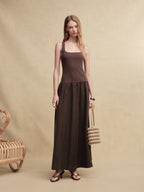Timeless Capsule Classic Minimalist I-Back Panel Maxi Dress