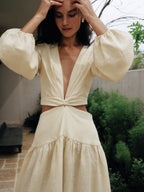 Shimmer Linen Separate Maxi Dress