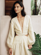 Shimmer Linen Separate Maxi Dress