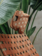 Cloud-shaped Straw Clutch Bag
