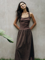 Timeless Capsule Classic Minimalist I-Back Panel Maxi Dress
