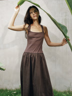 Timeless Capsule Classic Minimalist I-Back Panel Maxi Dress