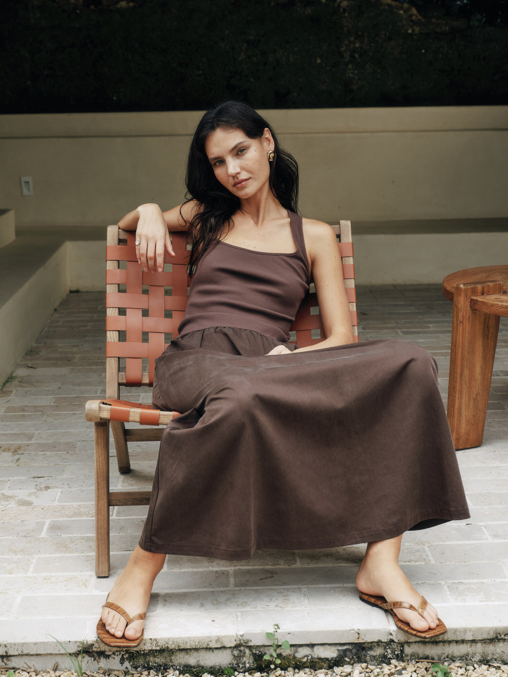 Timeless Capsule Classic Minimalist I-Back Panel Maxi Dress