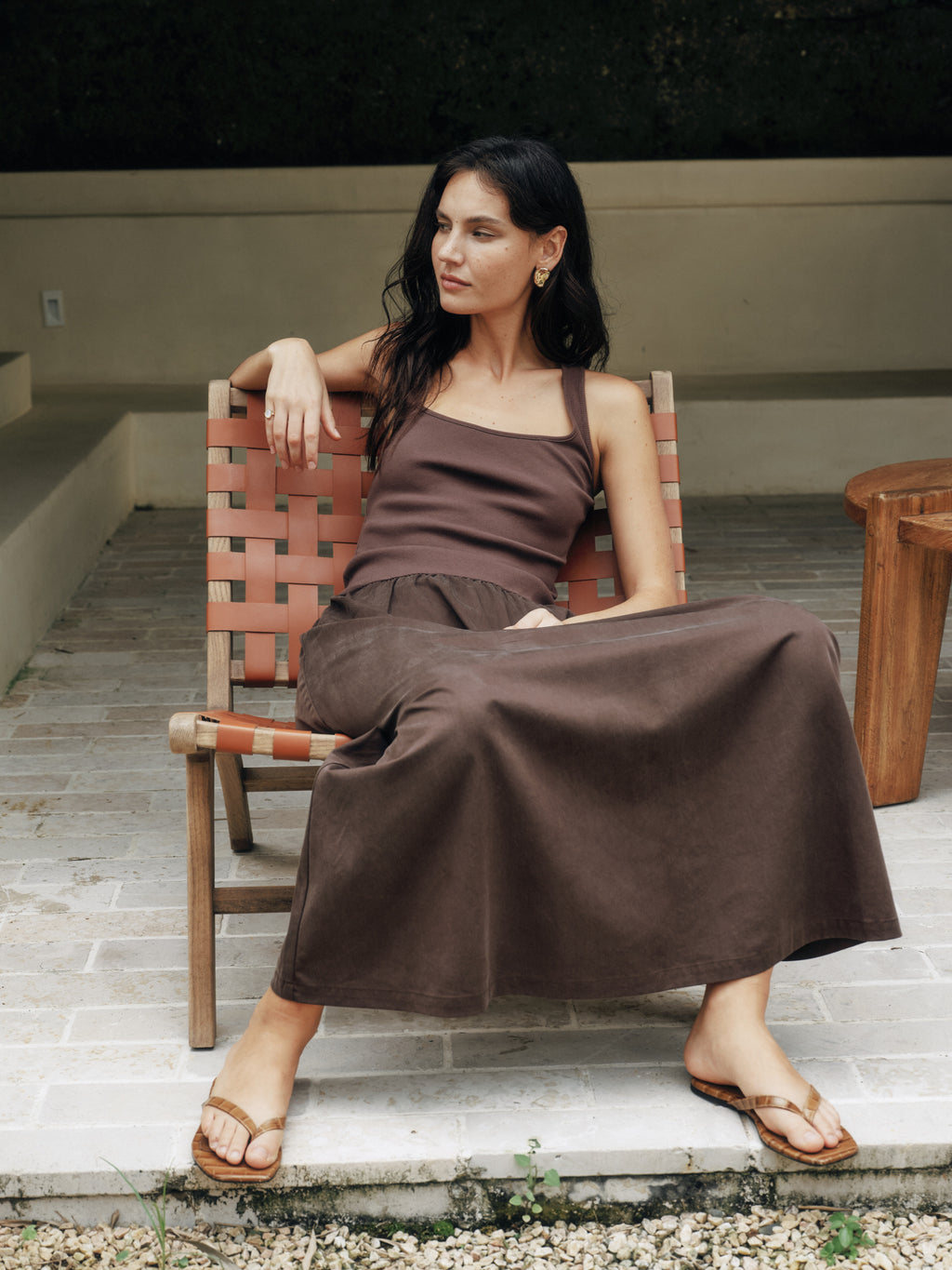 Timeless Capsule Classic Minimalist I-Back Panel Maxi Dress