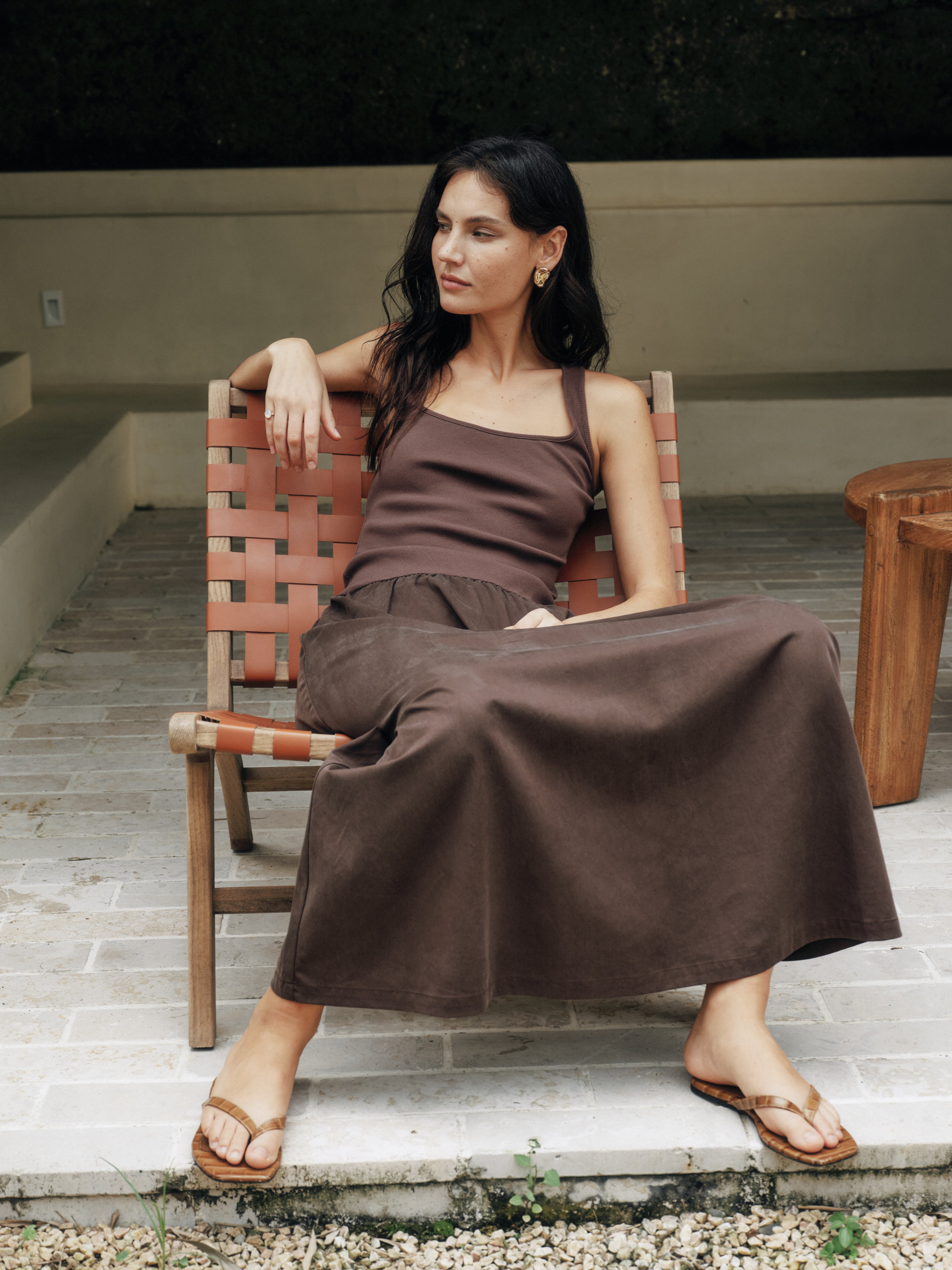 Timeless Capsule Classic Minimalist I-Back Panel Maxi Dress