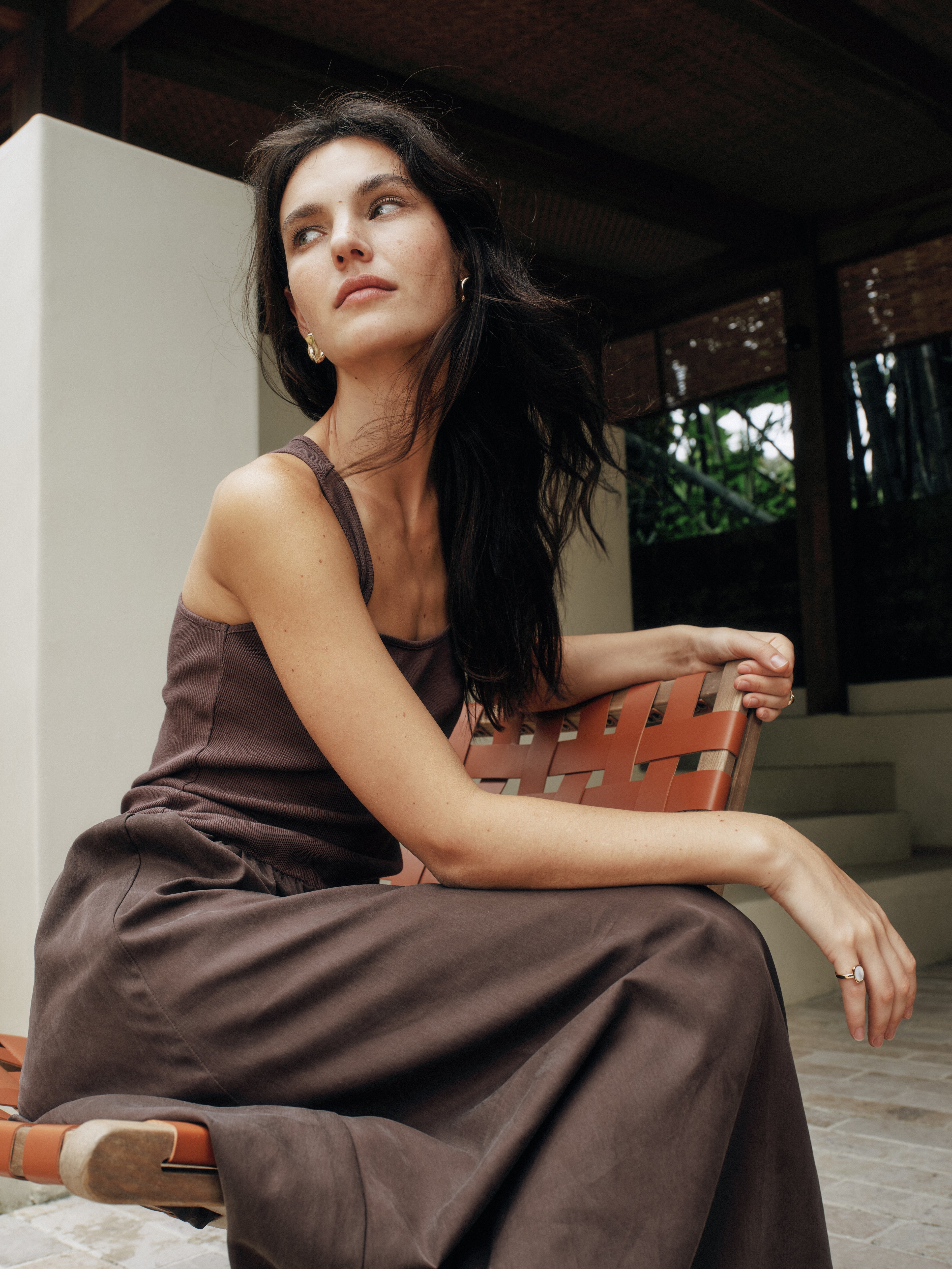 Timeless Capsule Classic Minimalist I-Back Panel Maxi Dress