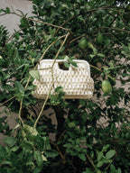 Cloud-shaped Straw Clutch Bag