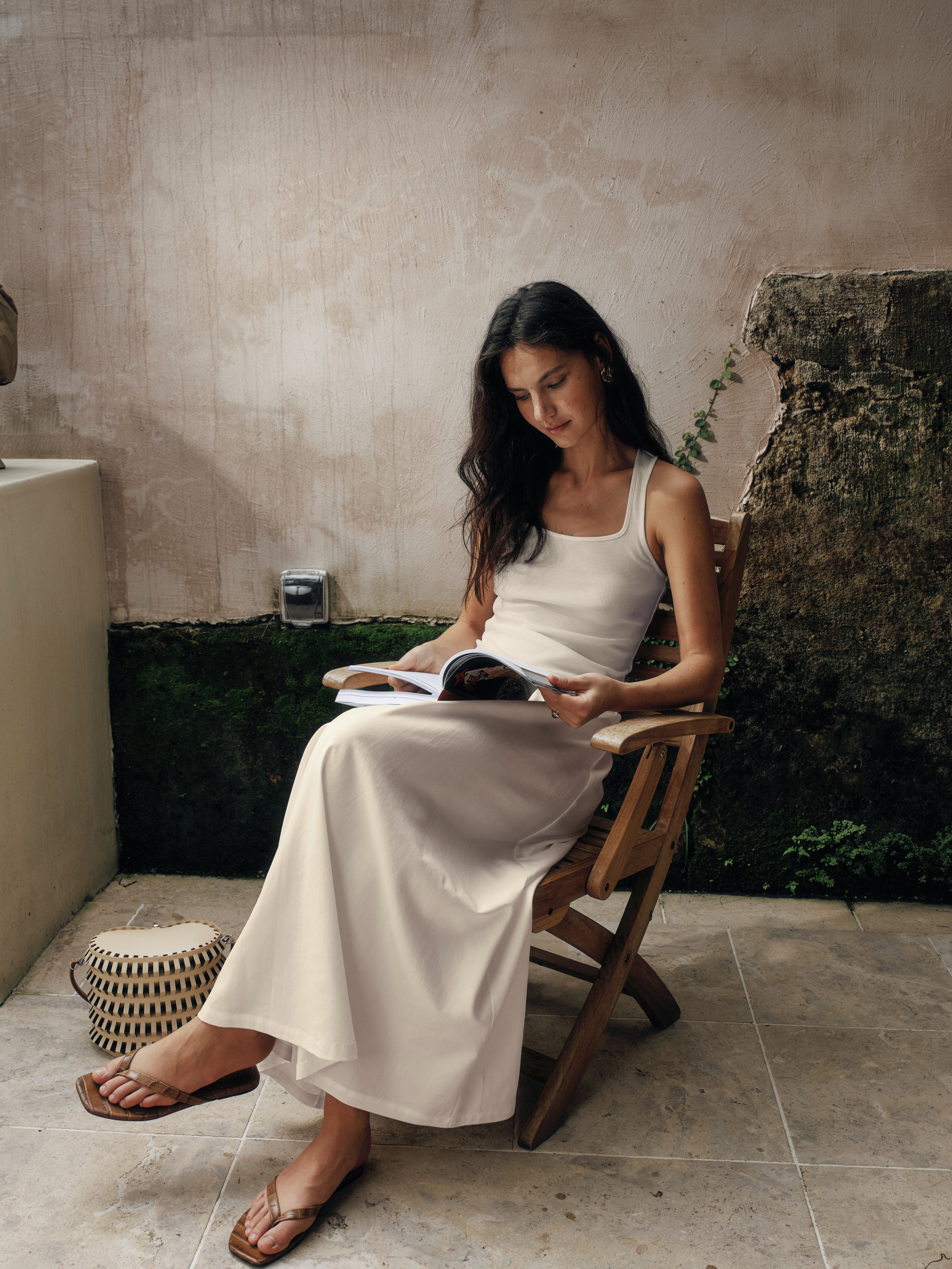 Timeless Capsule Classic Minimalist I-Back Panel Maxi Dress