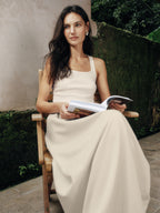 Timeless Capsule Classic Minimalist I-Back Panel Maxi Dress