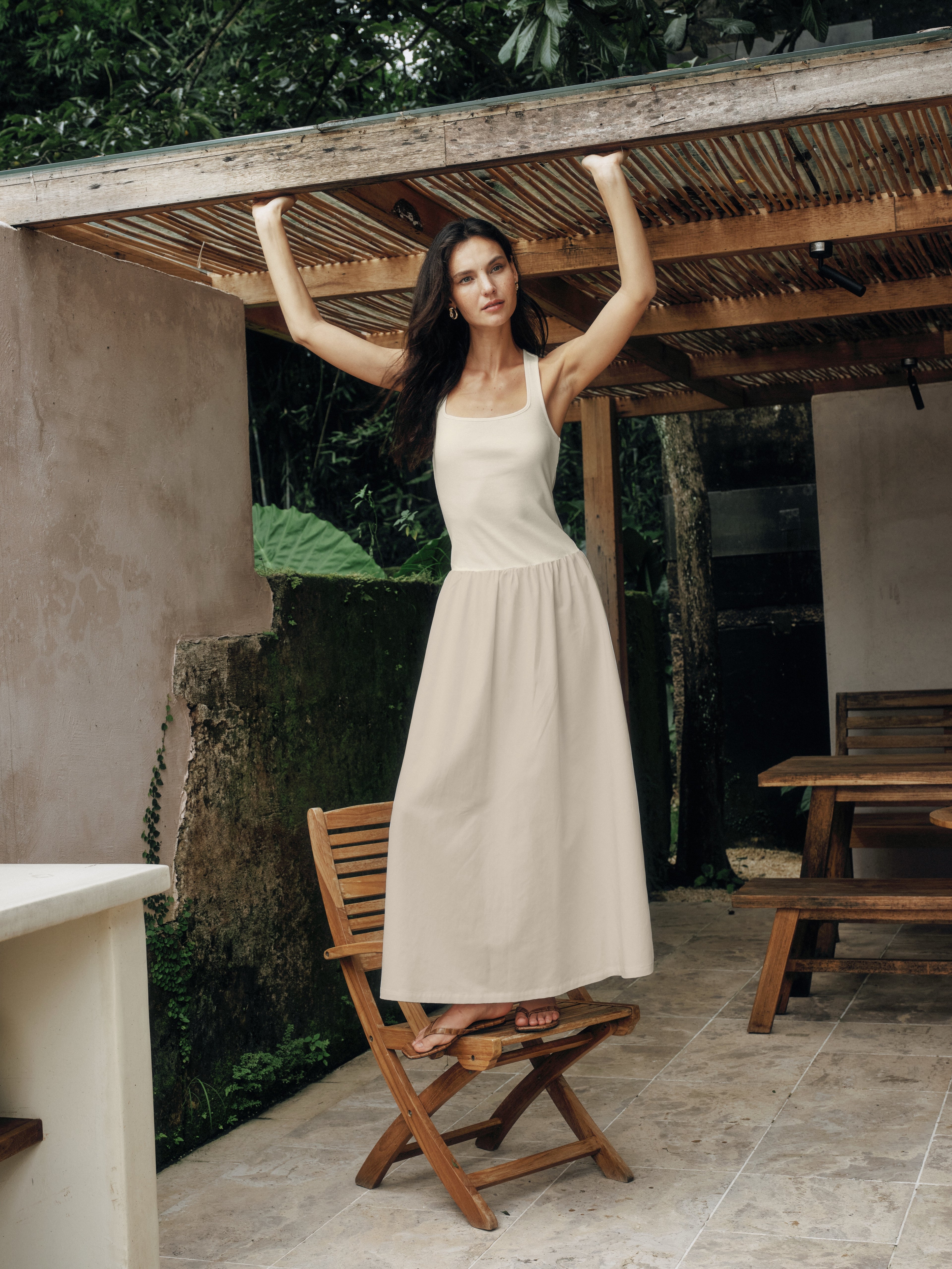 Timeless Capsule Classic Minimalist I-Back Panel Maxi Dress