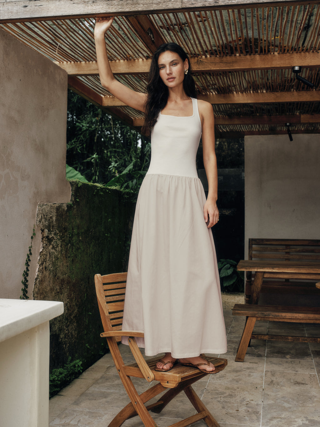 Timeless Capsule Classic Minimalist I-Back Panel Maxi Dress