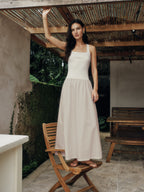 Timeless Capsule Classic Minimalist I-Back Panel Maxi Dress