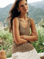 Cooling Twisted Cable Knit Tank Top