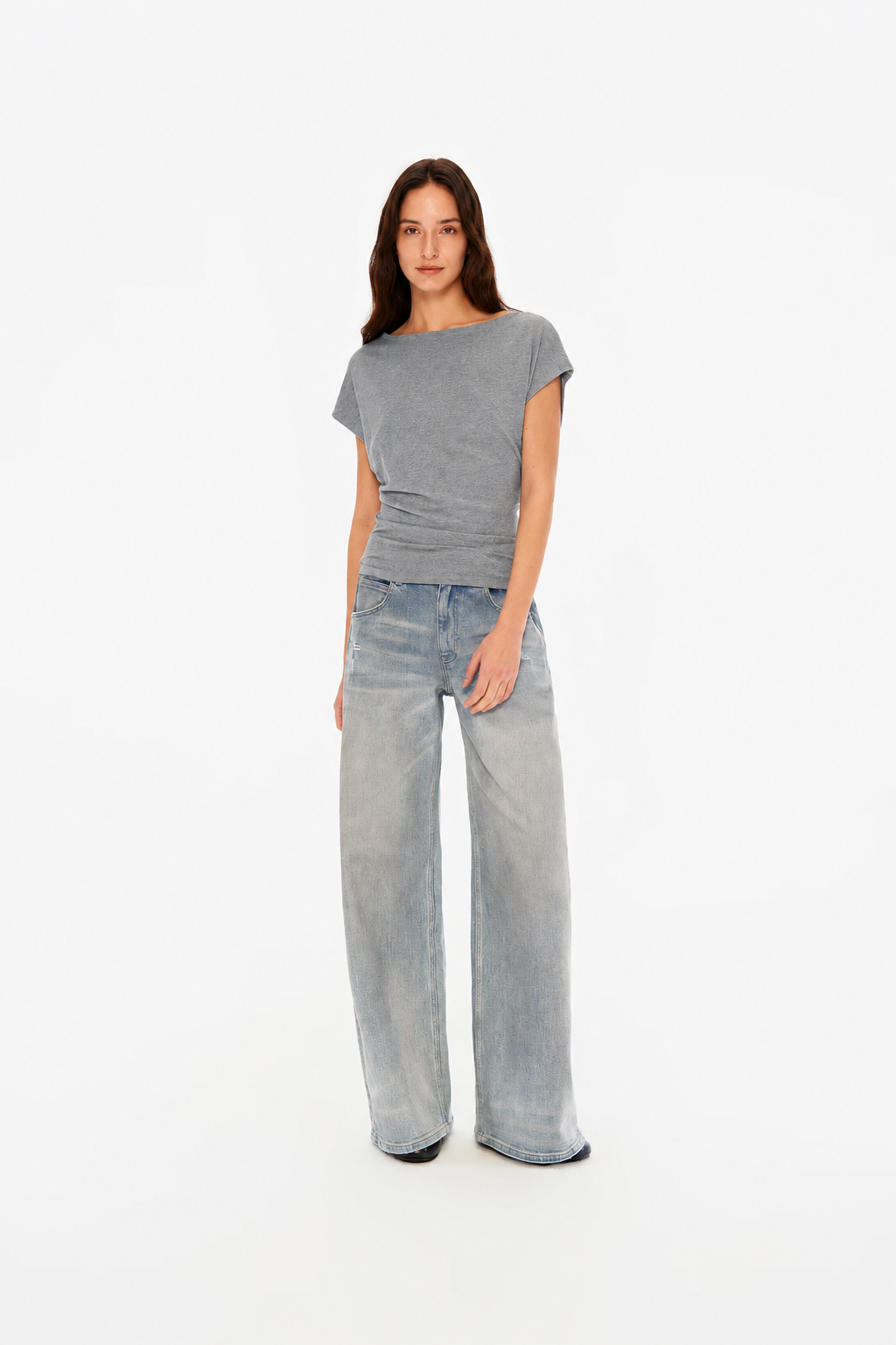 Classic Loose-Fit Asymmetric Shoulder Tee in Four Colors