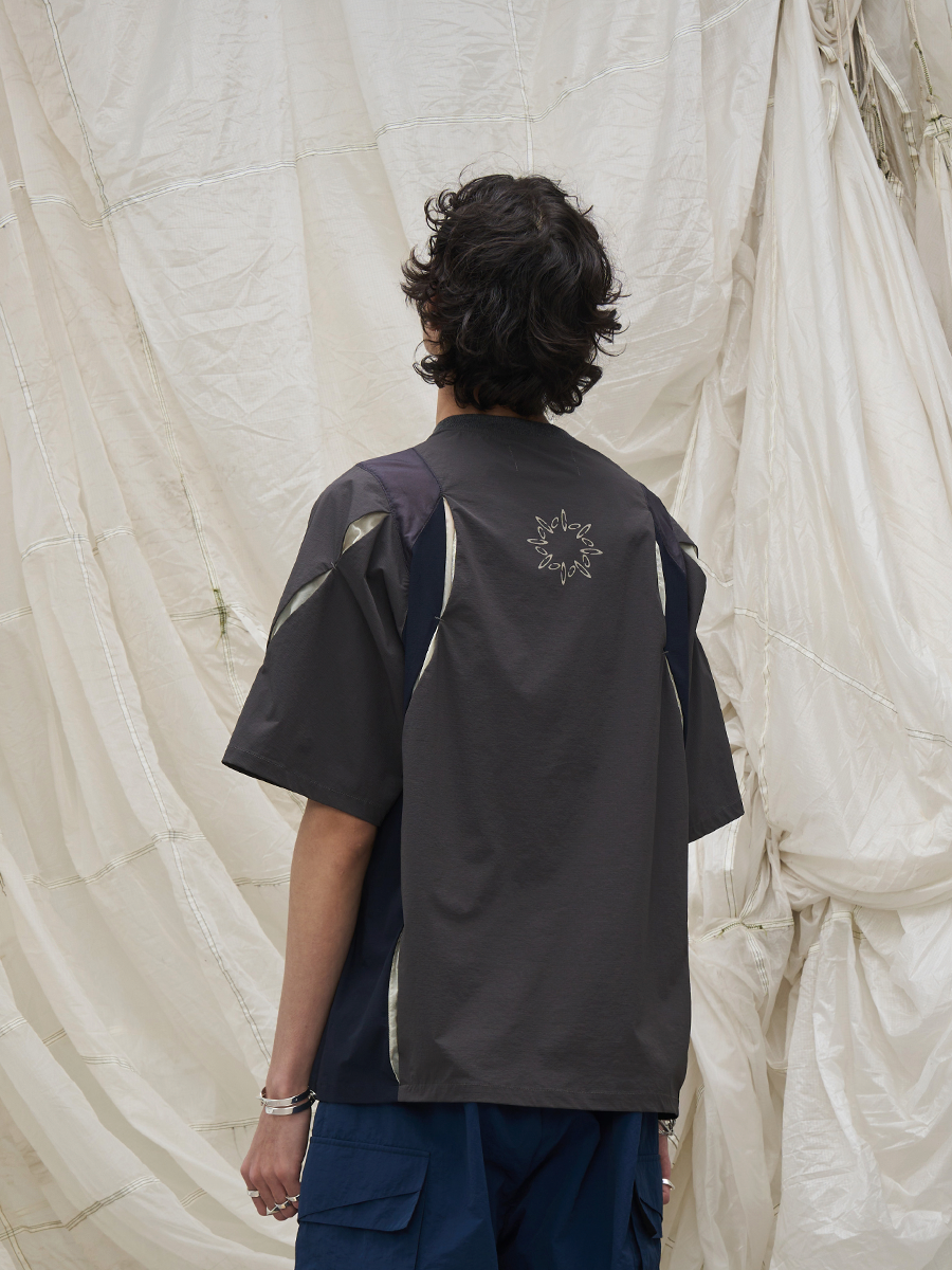 RELABEL Time Element (Gap) Multi-material Colour-block Patchwork Outdoor Cooling Quick-dry T-shirt
