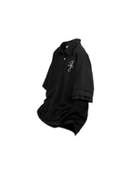 RELABEL (Water-stain cut) Pique cotton patchwork deconstructed embroidered faux two-piece short-sleeved polo shirt