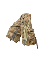 RELABEL (Cut-out Pattern) Camouflage Leopard-print Patchwork Detachable Scarf-Tie Workwear Cropped Shorts