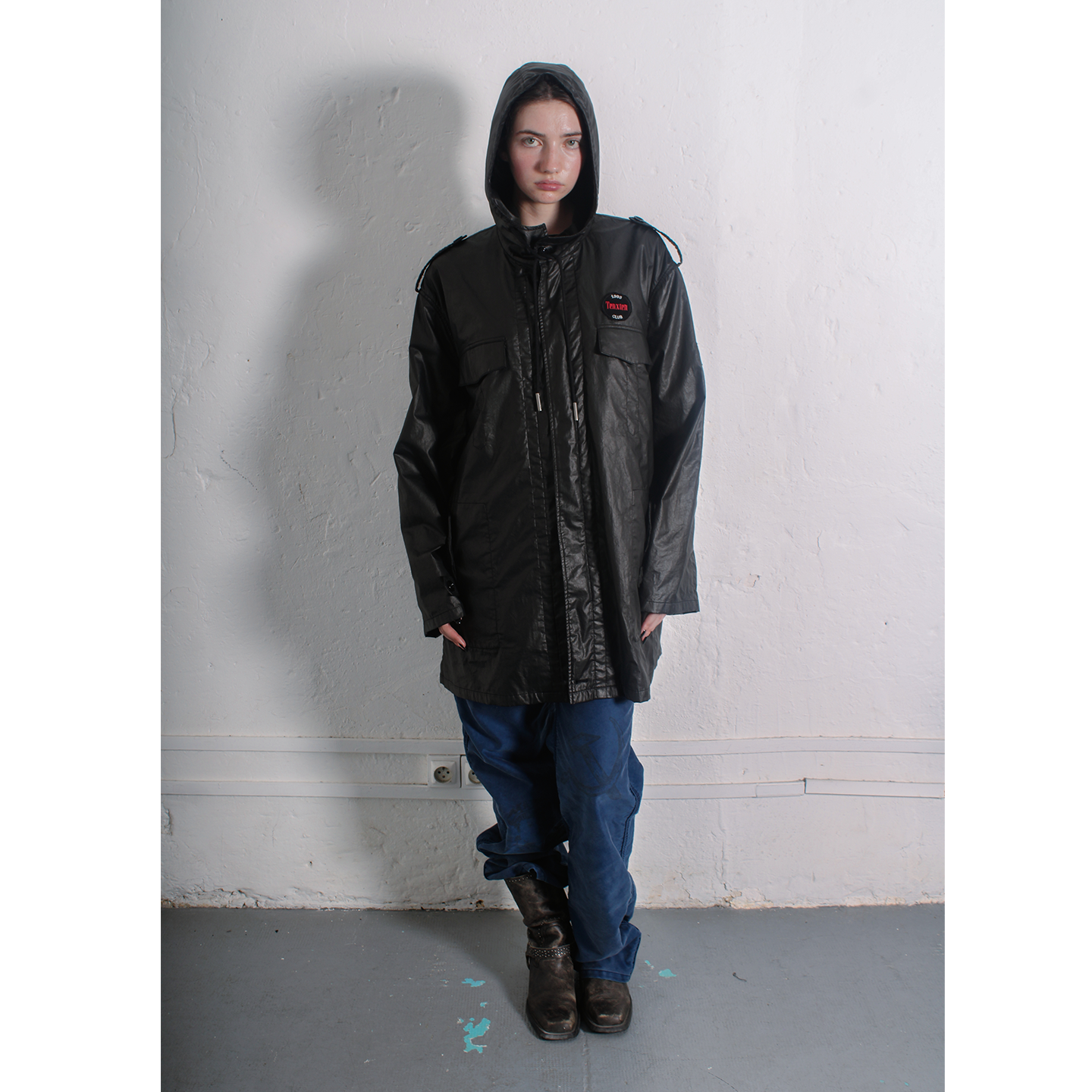 TENXTEN Military Waxed Embroidered Hooded Jacket