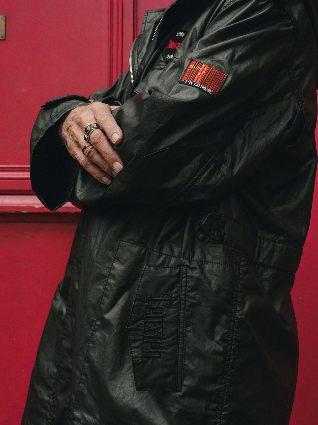 TENXTEN Military Waxed Embroidered Hooded Jacket
