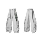 RELABEL Spatial Relations (Quartet) Eight-Pocket Detachable Distressed Multi-Colour Two-Tuck Workwear Trousers with Flare Legs