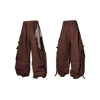RELABEL Spatial Relations (Quartet) Eight-Pocket Detachable Distressed Multi-Colour Two-Tuck Workwear Trousers with Flare Legs