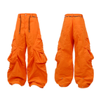RELABEL (Lian Dai) Skin-friendly, Water-repellent, 3D Large Waterdrop-Patterned, Multi-Pocket, Pleated, Multi-Style Nylon Casual Trousers