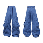 RELABEL (Lian Dai) Skin-friendly, Water-repellent, 3D Large Waterdrop-Patterned, Multi-Pocket, Pleated, Multi-Style Nylon Casual Trousers