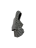 RELABEL (Dream Cut) Wool-Lysol Detachable Hooded Patchwork Striped Short-Sleeved T-shirt
