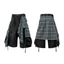 RELABEL (Bamboo-patterned pleated shorts) Detachable fly, water-repellent, multi-pocket, machine-washable, ruffled denim cropped shorts