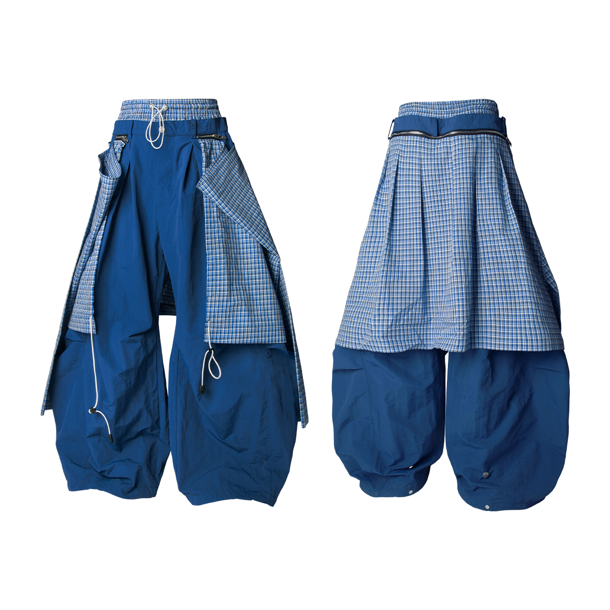 RELABEL Spatial Relations (Chongluan) Double-waistband Nylon Detachable Back Panel Loose Curved-leg Silhouette Casual Trousers