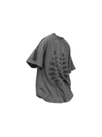 RE-BONE (Skeleton Line) Water-Worn Skeleton Print, Distressed, Loose-Fit Short-Sleeve T-Shirt