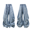 RELABEL (Gemeng) Flower Bud Balloon Check Print Draped Loose-Fit Wavy-Crinkle Gradient Washed Denim Trousers