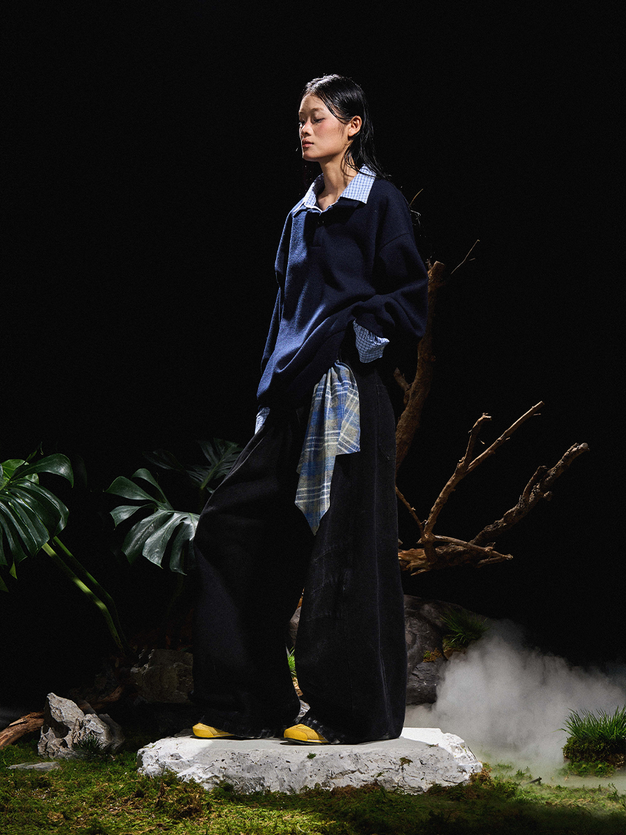 RELABEL Chrysalis · Chrysalis: Detachable square scarf, nappy cover, multi-zip, versatile styling, washed denim