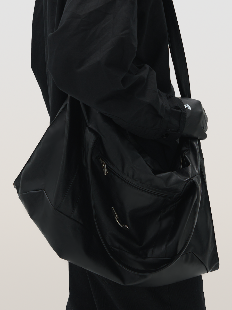 RELABEL Soft Leather Branded Metal Nameplate Multi-Functional Handbag, Shoulder Bag and Crossbody Bag