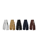 RELABEL Spatial Relations (Quartet) Eight-Pocket Detachable Distressed Multi-Colour Two-Tuck Workwear Trousers with Flare Legs